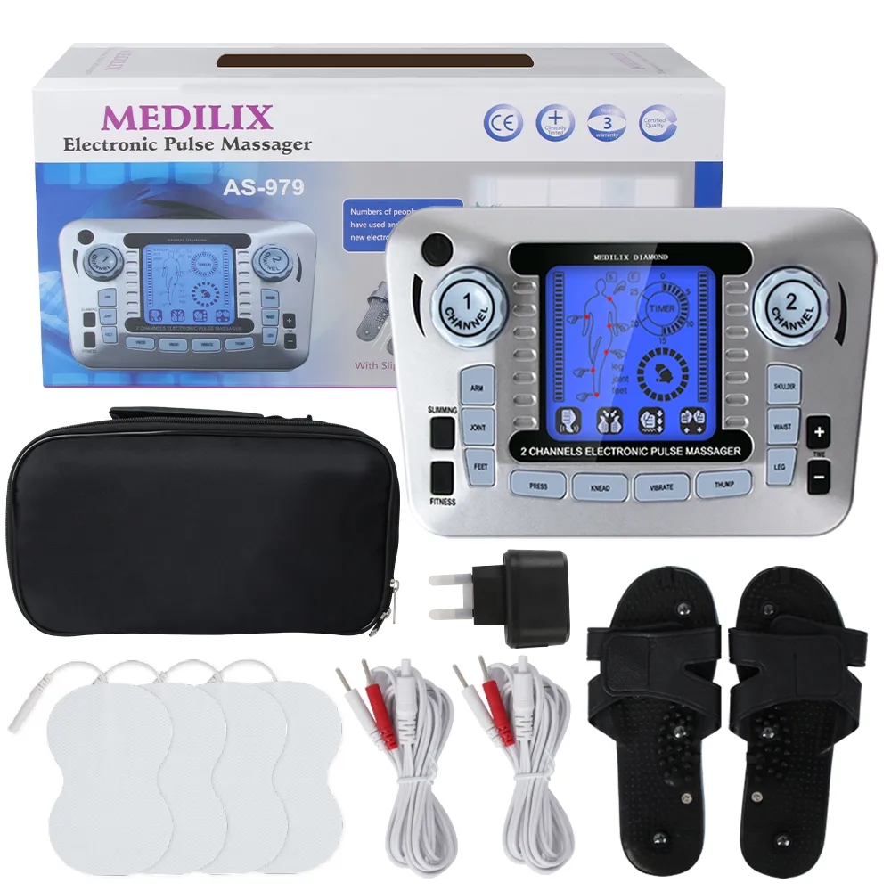 Tens Pain Relief Unit - Alat pijat elektrik Digital 12 mode,
