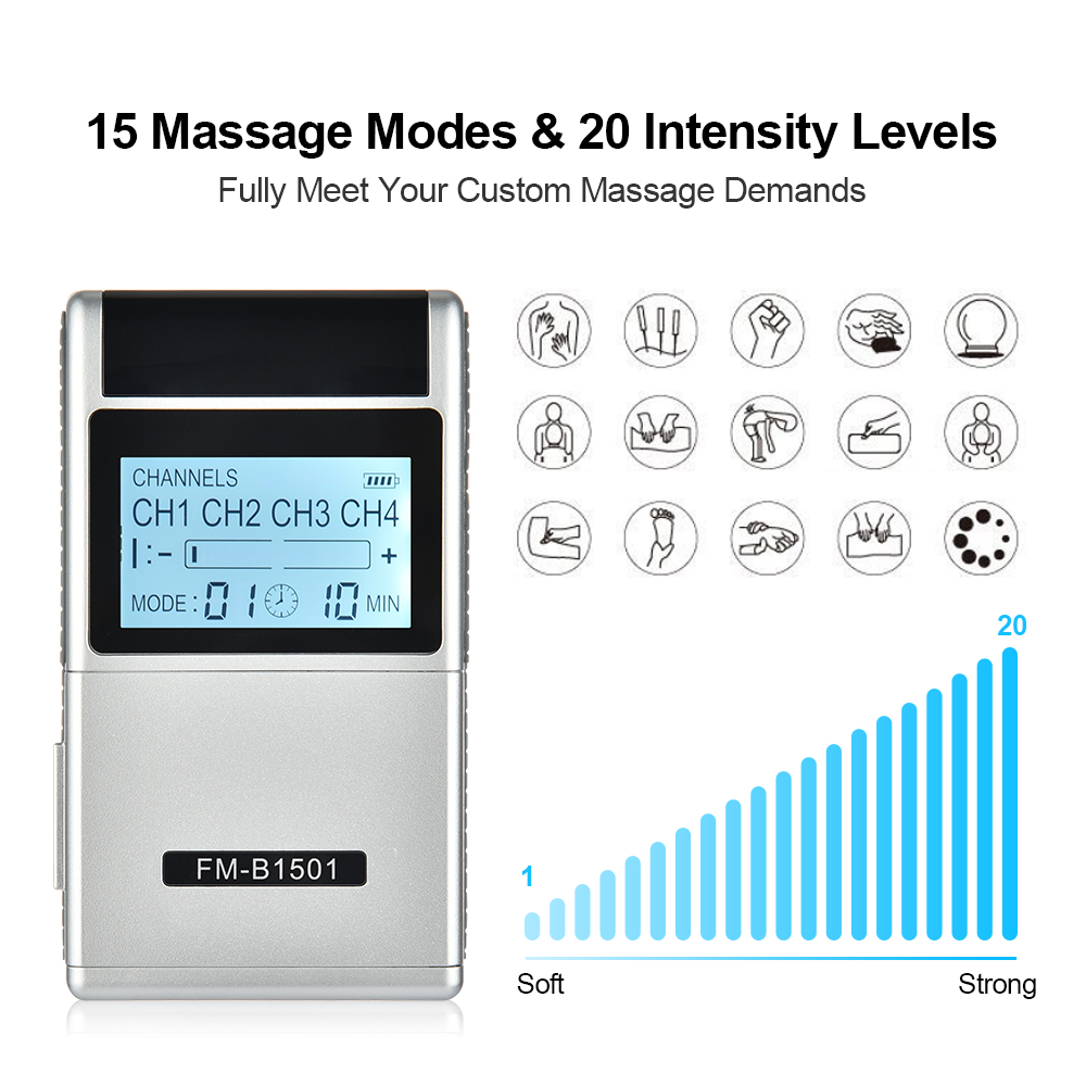 8 bantalan elektroda 15 Mode p - Tens Pain Relief Unit ulasan dan harga